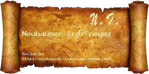 Neuhauser Iréneusz névjegykártya